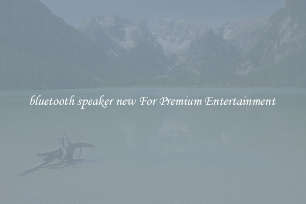bluetooth speaker new For Premium Entertainment 