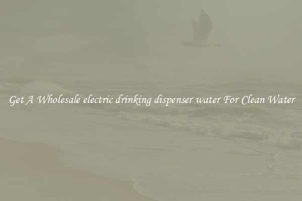 Get A Wholesale electric drinking dispenser water For Clean Water