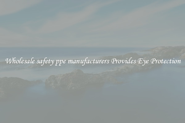 Wholesale safety ppe manufacturers Provides Eye Protection