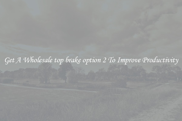 Get A Wholesale top brake option 2 To Improve Productivity
