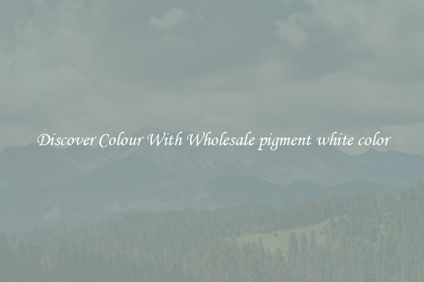 Discover Colour With Wholesale pigment white color