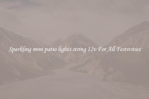 Sparkling mini patio lights string 12v For All Festivities