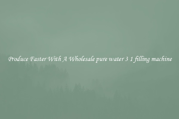 Produce Faster With A Wholesale pure water 3 1 filling machine