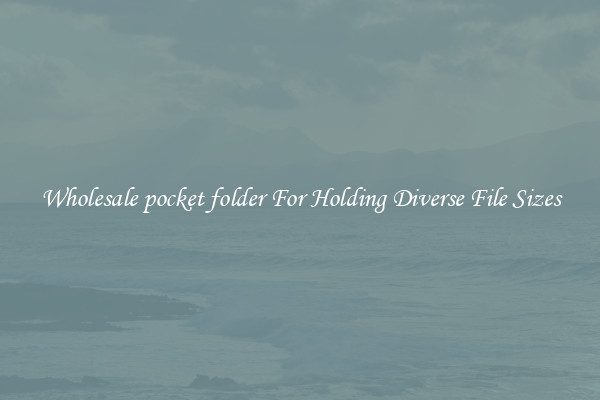 Wholesale pocket folder For Holding Diverse File Sizes